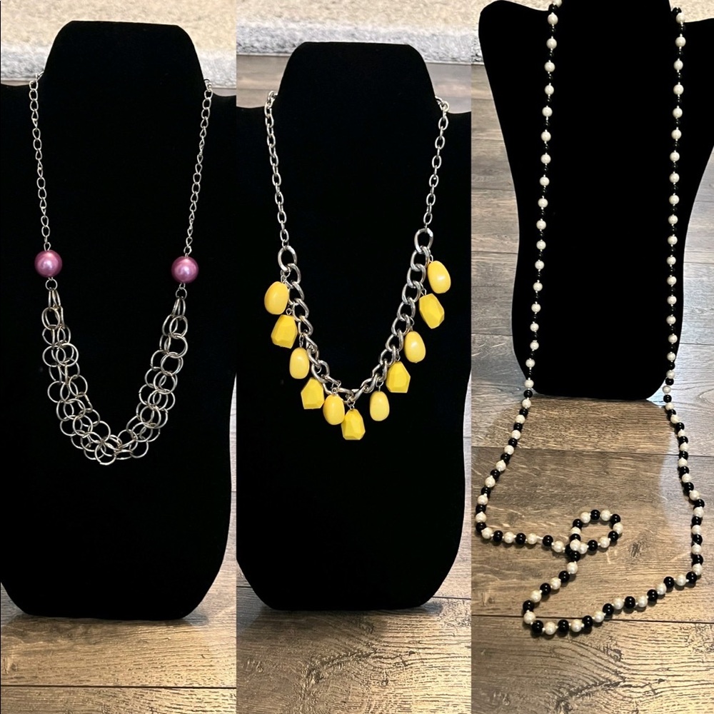 Lot of 3 Fashion‎ Jewelry Necklaces New